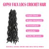 Gypsy Faux Locs Crochet Hair 14inch 6Packs Soft Goddess Locs Pre Looped Crochet Braids Beach Curl Bohemian Dreadlock Hair Extensions（14inch,1B)