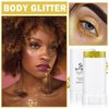 ZHISHUDL Gold Body Glitter Stick for Adults and Kids Holographic Shimmer Body Glitter Gel Chunky Sequins Face Glitter Makeup