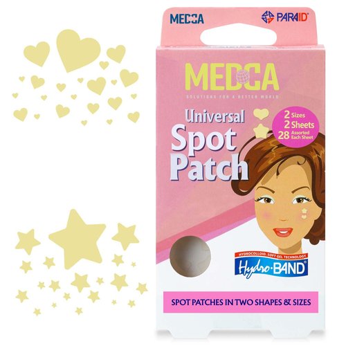 MEDca Acne Patch - Pack of 112, Pimple Spot Treatment Hydrocolloid Bandages Absorbing Zit Cover Dots, Heart And Star Shapes