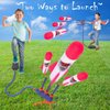 COSOOS Rocket Launcher for Kids, 12 Foam Rockets Toy & Sturdy Stomp Launch Pad, Adjustable 2in1 Air Rocket Set Shoots Up to 100 Ft, Fun Sport Outdoor Toys for Kid Boy Girl, Christmas Stocking Stuffer