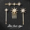 CAKURE Rhinestone Star Hair Bobby Pins Set Gold Crystal Hair Side Comb Shiny Crystal Decorative Hair Clips Wedding Hair Accessories for Women and Girls (Pack of 4) (a-gold)