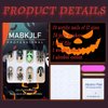 Halloween Press on Nails Medium Almond Fake Nails Nude Full Cover Green Spider Web Nightmare Before Christmas Nails Rhinestones False Nails with Designs Acrylic Artificial Nails for Women Girls 24Pcs