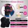 Physix Knee Brace with Side Stabilizers & Adjustable Straps - Knee Brace for Meniscus Tear, Knee Wraps for Pain, ACL, MCL, OA, Running, Workouts - Open Patella Knee Braces for Men & Women (L, Pink)