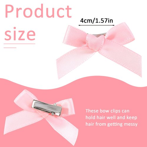 30PCS Bow Hair Clips Satin Mini Bowknot Barrettes Non-Slip Ribbon Hairpins Kawaii Claw Clip Small Pins Metal Sweet Halloween Hairstyle Accessorie for Women Girl Toddlers