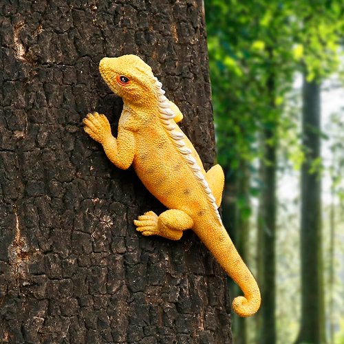 lizard Garden Statue Tree Hugger lizard Decor Outdoor Statues Collectible Resin Garden Sculpture Tree Pendant Animal Sculpture Funny lizard Tree Art Decoration for Garden, Yard