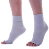 Doc Miller Ankle Compression Sleeve - Heel Brace for Heel Pain - Plantar Fasciitis Foot Wrap for Ankle Support and Neuropathy Relief - 1 Pair Grey Plantar Fasciitis Wrap - Medium Size