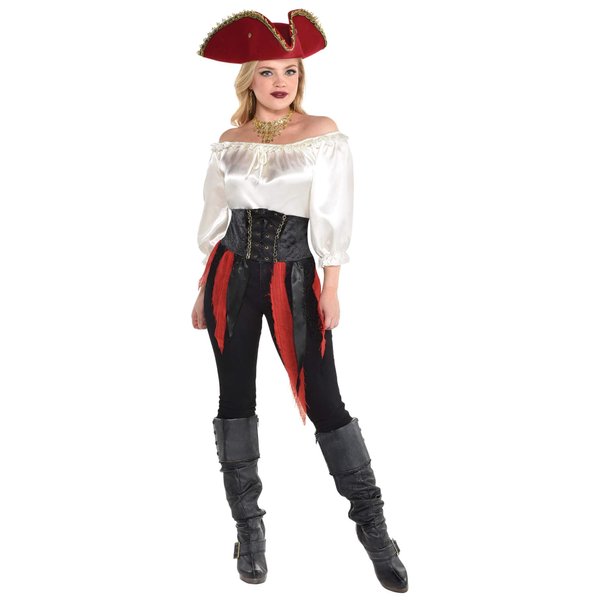 Women Pirate Waist Cincher | Black | 1 Pc.