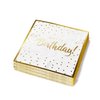 Gatherfun Birthday Party Supplies Napkins Disposable Paper Napkins with Gold Stamping for Adults and Kids Birthday Party（6.5X6.5 in, 3-Ply, 50-Pack)