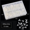 600Pcs Short Square Nails Tips Half Cover Acrylic False Nails with Box, 12 Sizes (Natural)