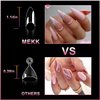 Short Stiletto Nail Tips Clear Nail Tips Half Cover MEKK 600PCS Acrylic False Nail Tips Fake Nail Tips for Nail Salons and DIY Nail Art at Home,10Sizes