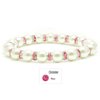 Accents Kingdom Women's Magnetic Bracelet White Tuchi Simulated Pearl Bracelet with Simulated Rose Crystal, 7.5"