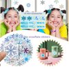 132Pcs Snowflake Party Favors Set Birthday Party Supplies Include 12 Bracelets, 10 Keychain, 10 snowflake squishies,10 wristbands,10 Hair accessories,10 straws,10 Bubble,50 Stickers and 10 Gift bags