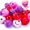 MGparty Valentines Day Gifts for Kids, 32 Pack Heart Stress Balls with Valentine Cards Heart Squishies Toy for Kids Classroom Exchange Stress Relief Toys Classroom Prize and Party Favors