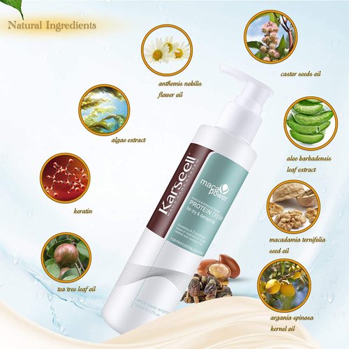 Karseell Repair Protein Cream Leave-In Conditioner Hair Treatment Herbal Essences Organic Protein Cream for Dry Damaged Hair 150ml