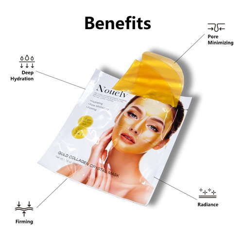 OAKSII 24K Gold Bio Collagen Face Mask, Hydrating Bio Collagen Mask Overnight Collagen Mask Hydrating Collagen Real Deep Mask Skin (34g x4ea)