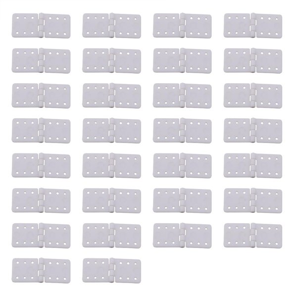 Ruiwaer 30PCS White 24x12 Remote Control Aircraft Hinges Nylon Hinge for RC Airplane Model Airplane Parts Fixed Wing Model