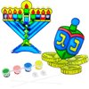 Hanukkah Suncatcher - Stained Glass Look - Chanuka Decorations, Paint Your Own Menorah and Dreidel - Fun and Educational (Single)