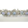 Generic Silver metal blue iridescent stone and leaf alligator hair claw clip clamp