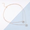 Iaceble Boho Layered Heart Choker Necklace Crystal Heart Pendant Necklace Gold Double Heart Necklace Cz Open Heart Necklace Chain Jewelry for Women