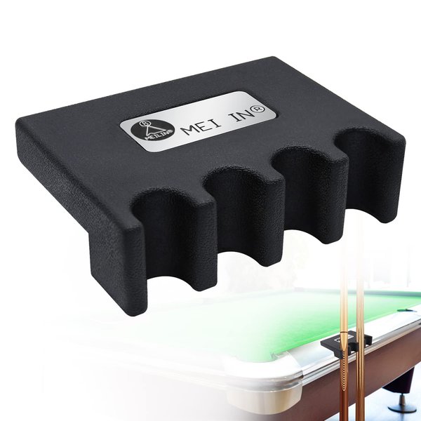 LFSEMINI Pool Cue Holder, 2/3/4-Cue Portable Pool Stick Holder for Table, Weighted & Durable Billiard Cue Holder, Mini Stick Holder for Pool Cues, Pool Cue Holder Claw(4 CUE Black)