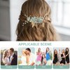 Bride Wedding Hair Accessories: Pearl Flower Hair Comb Rhinestone Hair Piece Bridal Headpiece for Women and Girls, Green
