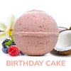 1 Organic Bath Bomb with Natural Oils, Epsom Salt, Kaolin Clay, Apricot Kernel Oil, Olive Oil for Moisturizing, Relaxation (Birthday Cake)