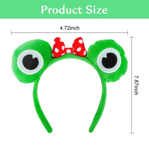 CIEHER Frog Headband Green Spa Headband Frog Eye Headband Mouse Ears Headband Spa Headbands, Makeup Headband Skincare Headbands for Women Girls Face Wash
