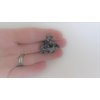 Generic Small mini dark silver blue crystal circles hair claw clip bridal clip