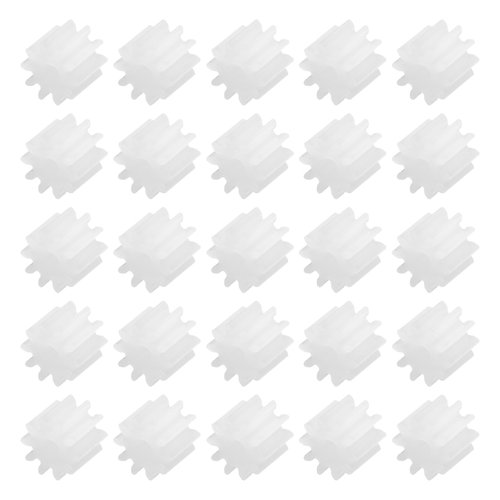 MECCANIXITY 40Pcs Plastic Gears 10 Teeth Plastic Shaft Gears Model 102AA Reduction Gear for RC Car Model DIY Robot,White Module 0.5