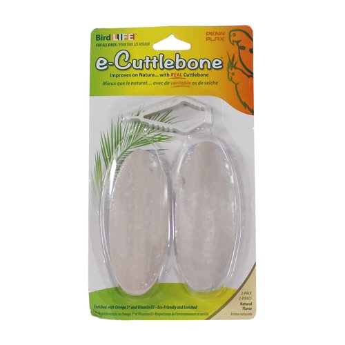Penn-Plax Bird-Life (BA655) Natural E Cuttlebones | Enriched with Omega 3 and Vitamin B1 | Great for All Birds | 2 cuttlebone Treats per Package