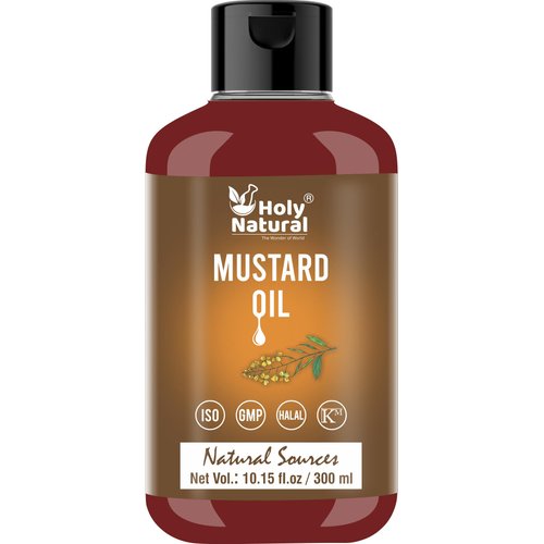 Mustard Oil (10.15 FL Oz/300 ml) - Cold pressed, Pure & Natural, Cold-Pressed, No GMO, Untreated and Unrefined I Packed with omega 3 and omega 6 fatty acids