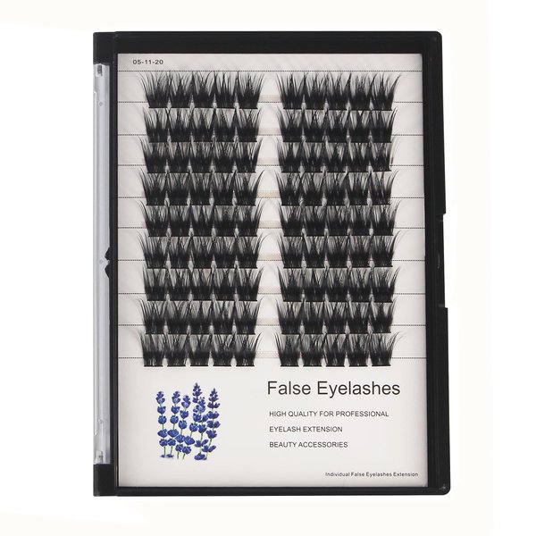 90Pcs 8-18mm Available Grafted Thickness 0.07mm Wide Stem Individual False Eyelashes Dramatic Look Cluster Volume Eye Lashes Extensions (8mm)