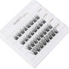 Wleec Beauty Self Adhesive Lash Clusters - Natural, DIY Lash Extensions 32PCS - No Glue Needed, Pre-Glued Lash Clusters, D Curl Eyelash Clusters Wispy Individual Lashes (S16, Mix 12-14-16mm)