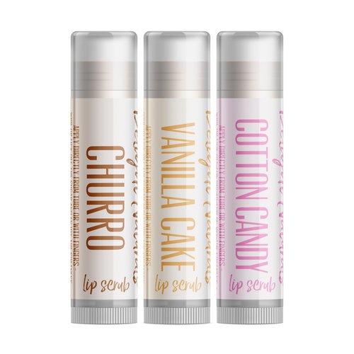 Delight Naturals Just Desserts Sugar Lip Scrub Set - Churro, Vanilla Cake, Cotton Candy