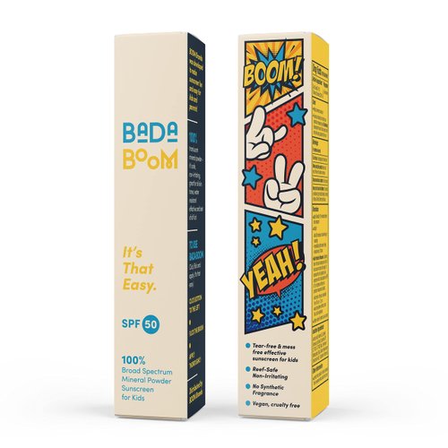 Bada Boom Mineral Translucent Sunscreen Powder, Brush on SPF 50 for Kids and Sensitive Skin