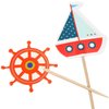 72 Pieces Nautical Cupcake Toppers Ocean Theme Toothpicks Birthday Cake Picks Decorations for Navy Baby Shower Party Favors Supplies