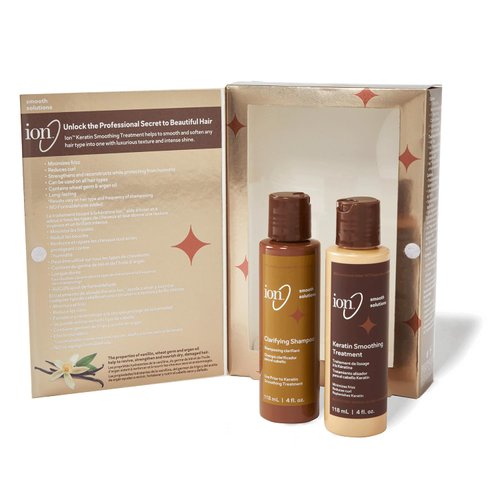 ion Keratin Smoothing Treatment Kit, Formaldehyde Free Treatment, Deeply Nourishes Hair, Great for All Hair Types