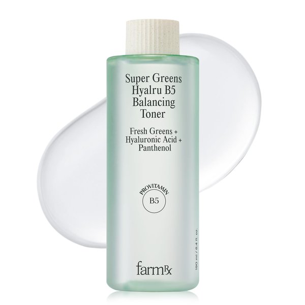 Christmas Gifts Farm Rx Super Greens Hyalru B5 Balancing Toner (Latest Version) - Korean Skin Care, Lightweight, Hydrating, Soothing, Water-Based. Hyaluronic Acid, Panthenol, Vegan (6.4fl oz)