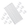 FPVDrone 10PCS 1.2mmx20cm RC Steel Pushrod Parts + 10PCS Nylon Micro Control Horns 35mmx15mm 4 Holes for RC Airplane Plane DIY Parts