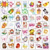 Konsait 50 Sheets Anime Tattoos, Cartoon Mixed Style Cat Tattoos, Individually Wrapped, Watercolor Cat Temporary Tattoos Cat Party Favors Cat Birthday Party Supplies