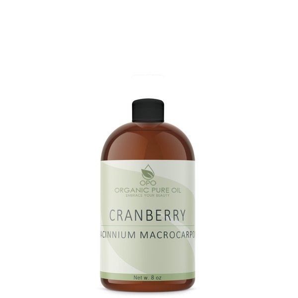 Organic Pure Oil Cranberry Seed Oil (8 fl oz) 100% Pure & Unrefined, Cold Pressed, Raw, Non-GMO for Skin, Hair, Moisturizing & Hydrating