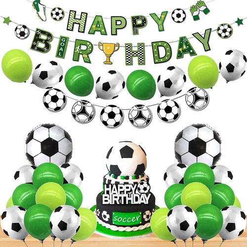 Soccer Birthday Party Decorations Soccer Happy Birthday Banner Soccer Balloons For Men’s Boy’s So...
