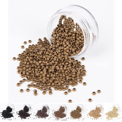 1000Pcs Nano Ring Beads Micro Links Rings Hair Extensions Beads Nano Copper Rings Salon Tools Accessories for Nano Tip Hair Extension 7 colors Available (#8)