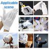 24Pcs Moisturizing Cotton Gloves Sleeping Cotton Gloves Eczema for Dry Hands Work Gloves for Men and Women Stretchable Reusable Cloth Gloves for Spa Lotion Coin Jewelry Silver Inspection(M)