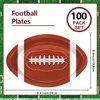 QIYANPAX 100 Pieces Football Plates Football Shaped Disposable Paper Plates Football Party Supplies for Football Party Decorations Gameday Tailgate Party Decorations