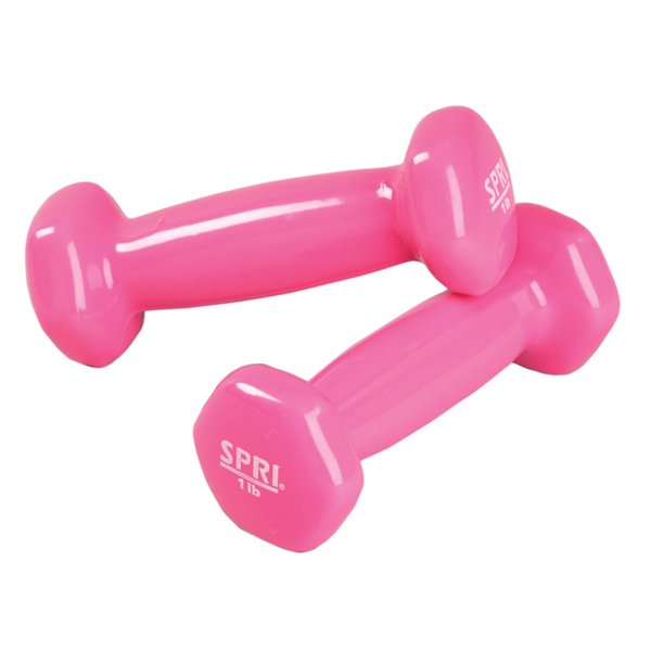 Dumbbells Hand Weights Set of 2 - 1 lb Vinyl Coated Exercise & Fitness Dumbbell for Home Gym Equipment Workouts Strength Training Free Weights for Women, Men (Pink)