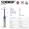 XDENGP 3 Flute Up&Down Cut Compression Spiral Router Bit for CNC, 1/16" Cutting Diameter, 1/2" Cutting Length 1/4" Shank with NACO Coated Carbide End Mill for Wood Carving Engraving Grinding Grooving