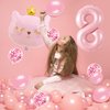 Cat Birthday Decorations, Cat Balloons, Pink 8 Balloon Number, Cat Themed Birthday Party Decorations, Number 8 Balloon for Pink Birthday Decorations