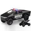 Toy Trucks Toy Car with ATV Alloy Diecast Metal Model Pickup Truck 1/32 City Security Police Car with Sound and Light Effect Gift Age for 6 Year Old and Up