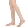 TOFLY® Knee High Compression Stockings, Open-Toe, Firm Support 15-20mmHg Opaque Maternity Pregnancy Compression Socks, Ankle & Arch Support, Swelling, Varicose Veins, Edema Beige XL